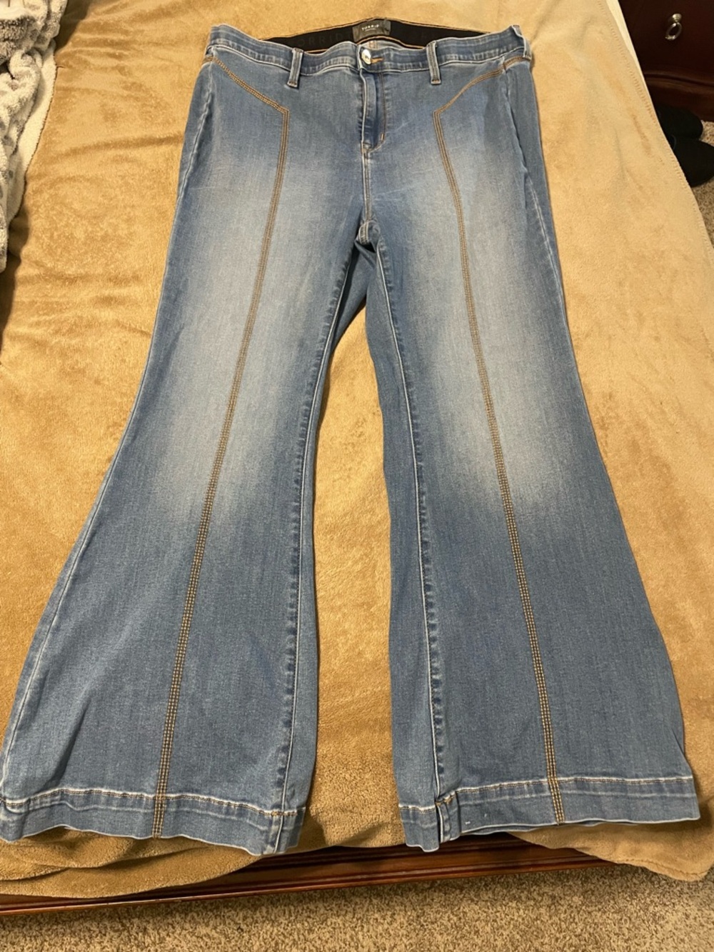 torrid Light Blue Flare Jeans with Decorative Front Seams